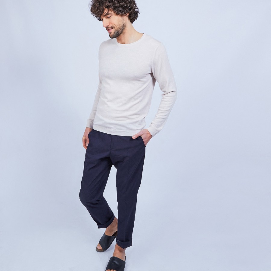 Suéter de lã merino com gola redonda - Luciano