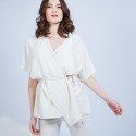 Gilet kimono sans manches - Harriet 6360 Perle - 82 écru