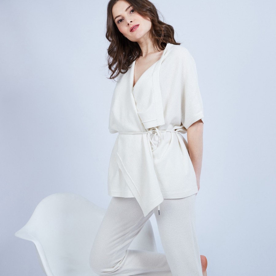 Colete quimono sem mangas 100% cashmere - Oumi