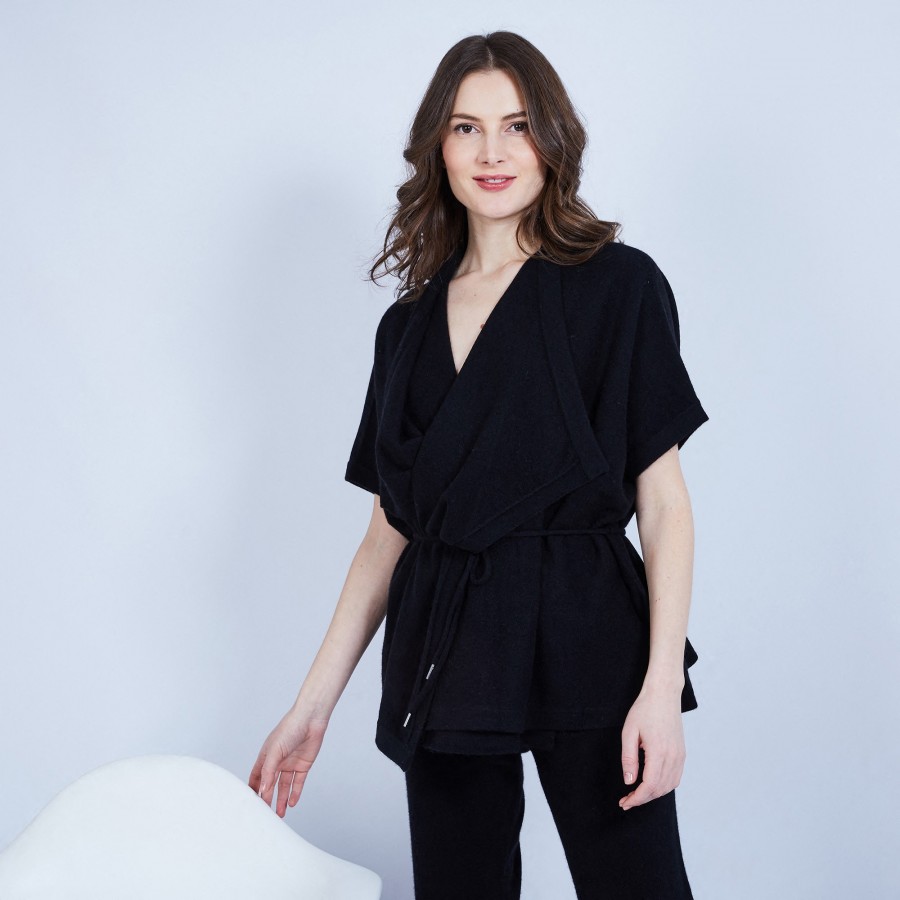 Sleeveless Cashmere kimono cardigan - Oumi