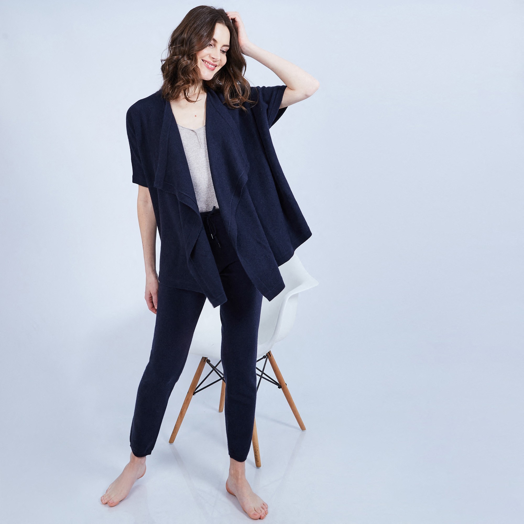Gilet kimono sans manches - Harriet 6440 marine - 05 bleu marine