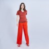 Polo col avec noeud en Fil Lumière - Mariline 9115 terra - 20 rouge foncé