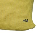 Coussin avec noeud en coton bio - Kansas 6591 blanc jaune - 02 Blanc