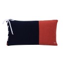 Coussin avec noeud en coton bio - Kansas 6592 marine terra - 05 Bleu marine