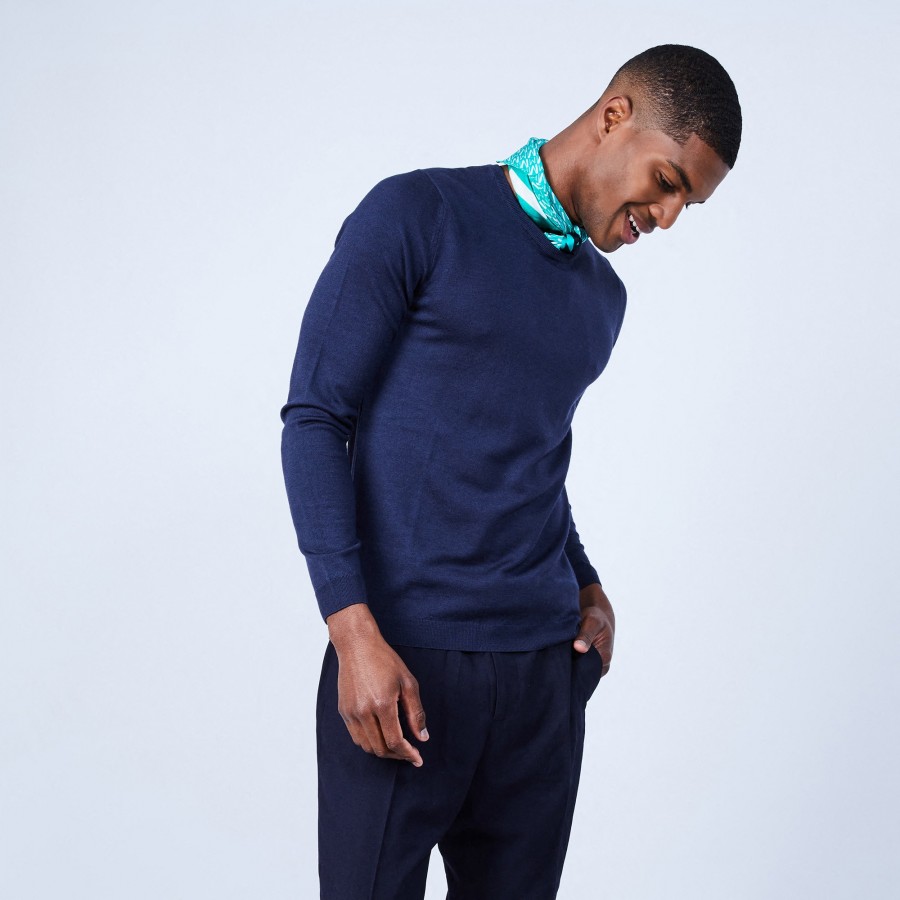 Round-neck wool jumper - LUCIANO