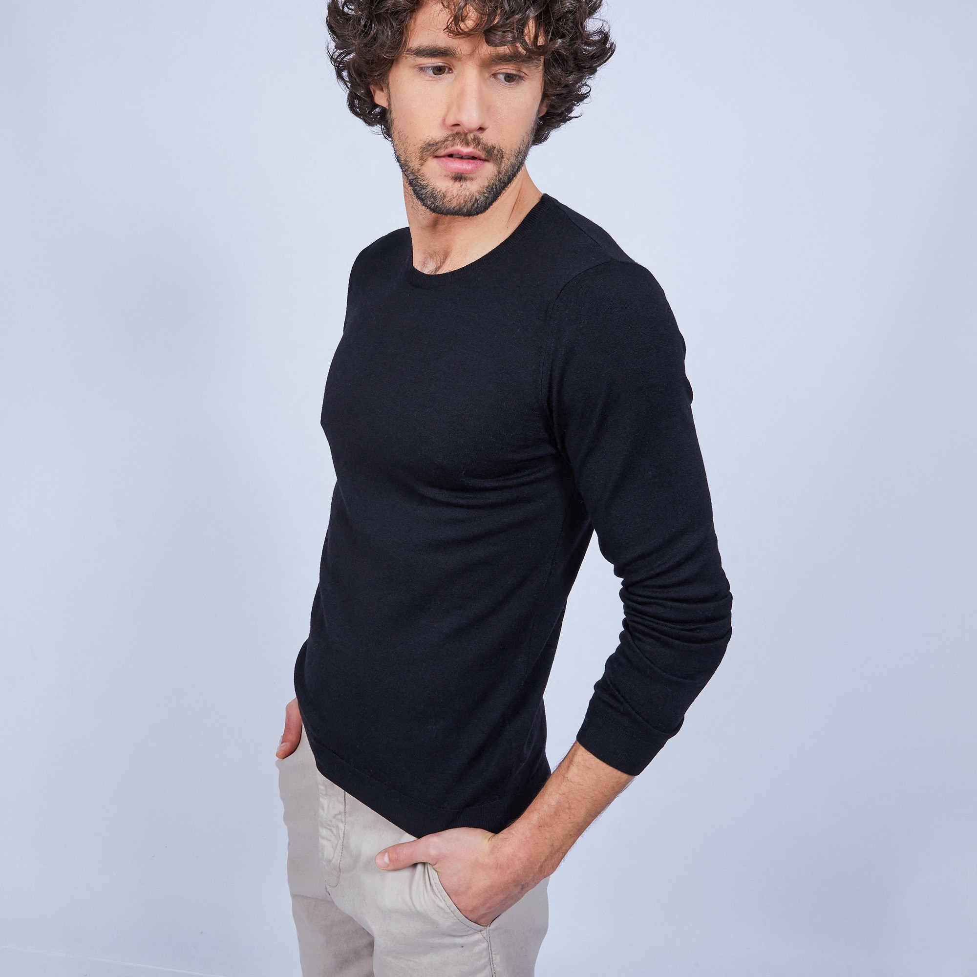 Pull col rond en laine - Luciano