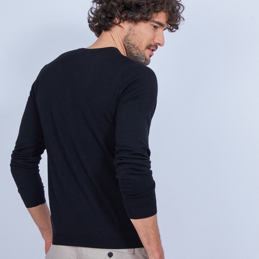 Round-neck wool jumper - LUCIANO