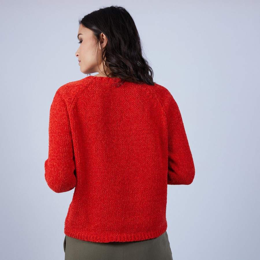 Pull avec torsades en soie laine velours - Bahamas