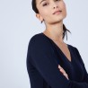 Pull col V en laine mérinos - Bahia 6640 marine - 05 Bleu marine