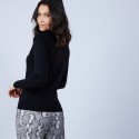 Pull col roulé en laine mérinos - Bea 6610 noir - 01 Noir
