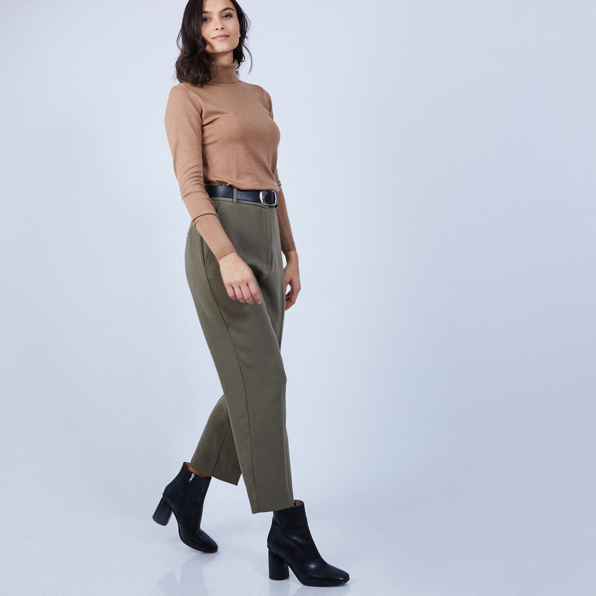 Pull col roulé en laine mérinos - Bea 6630 camel - 88 Camel