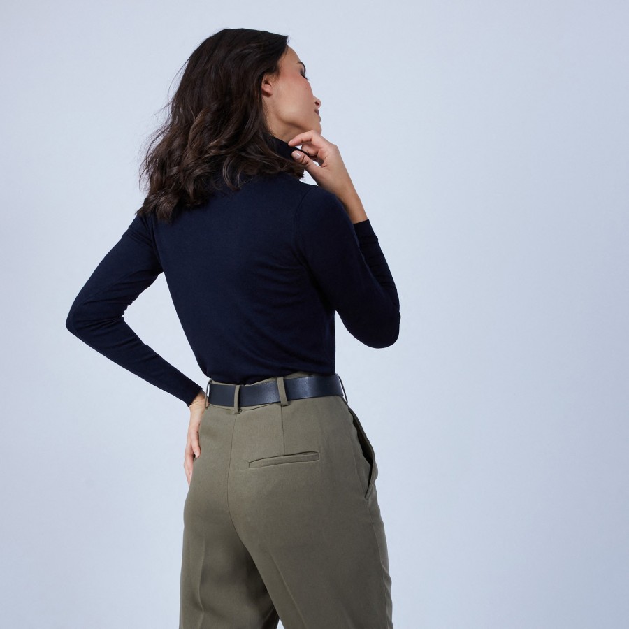 Roll-neck jumper in merino wool - Beha