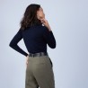 Pull col roulé en laine mérinos - Bea 6640 marine - 05 Bleu marine