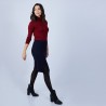 Pull col roulé en laine mérinos - Bea 6681 rouge - 51 Bordeaux