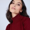 Pull col roulé en laine mérinos - Bea 6681 rouge - 51 Bordeaux
