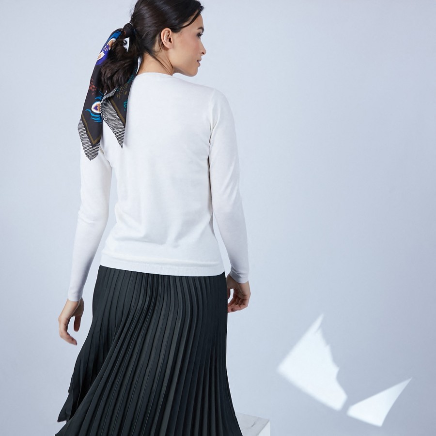 Suéter de lã merino com gola redonda - Berenice