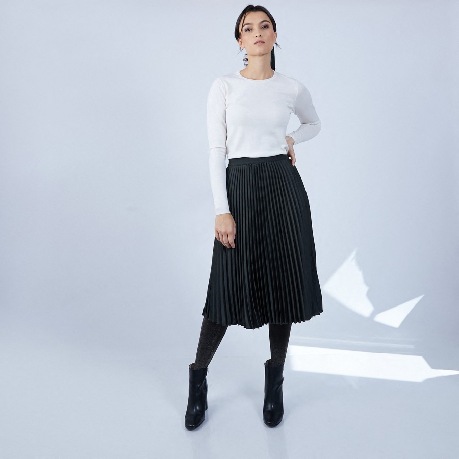 Suéter de lã merino com gola redonda - Berenice