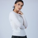 Pull col rond en laine mérinos - Berenice 6600 blanc - 02 Blanc