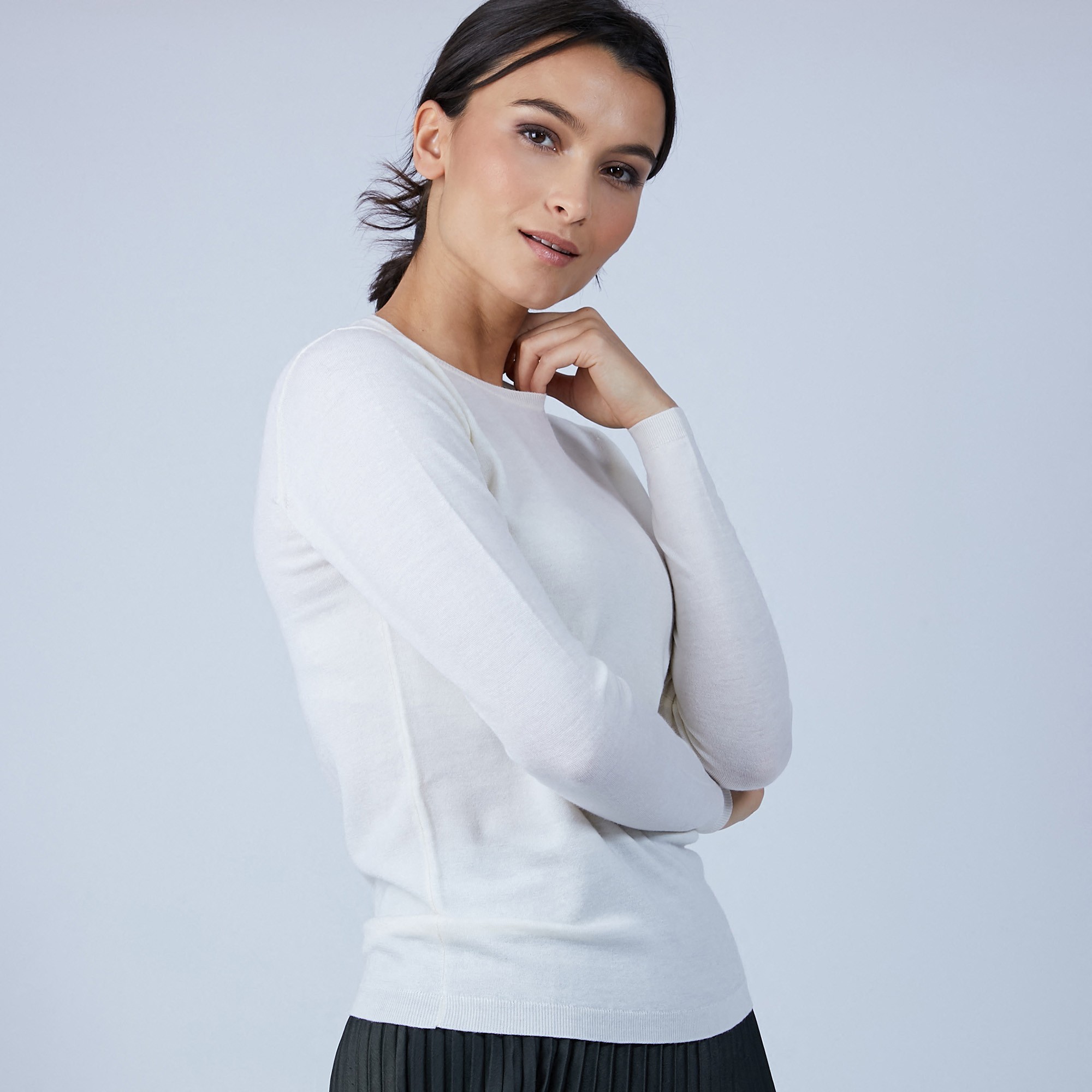 Pull col rond en laine mérinos - Berenice