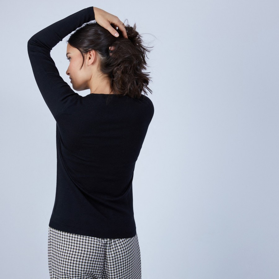Pull col rond en laine mérinos - Berenice