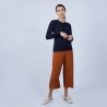Pull col rond en laine mérinos - Berenice 6640 marine - 05 Bleu marine