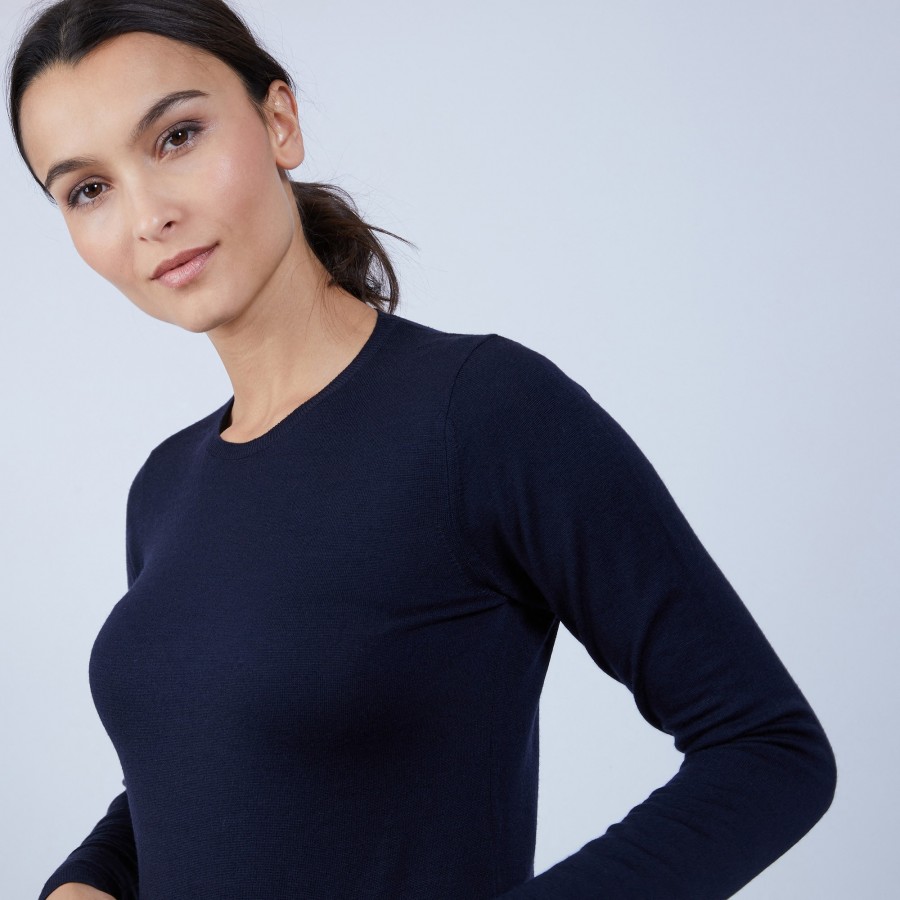 Round-neck jumper in merino wool - Berenice
