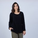 Pull avec fentes en soie et laine velours - Bonno