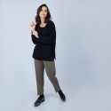 Pull avec fentes en soie et laine velours - Bonno 6610 noir - 01 Noir