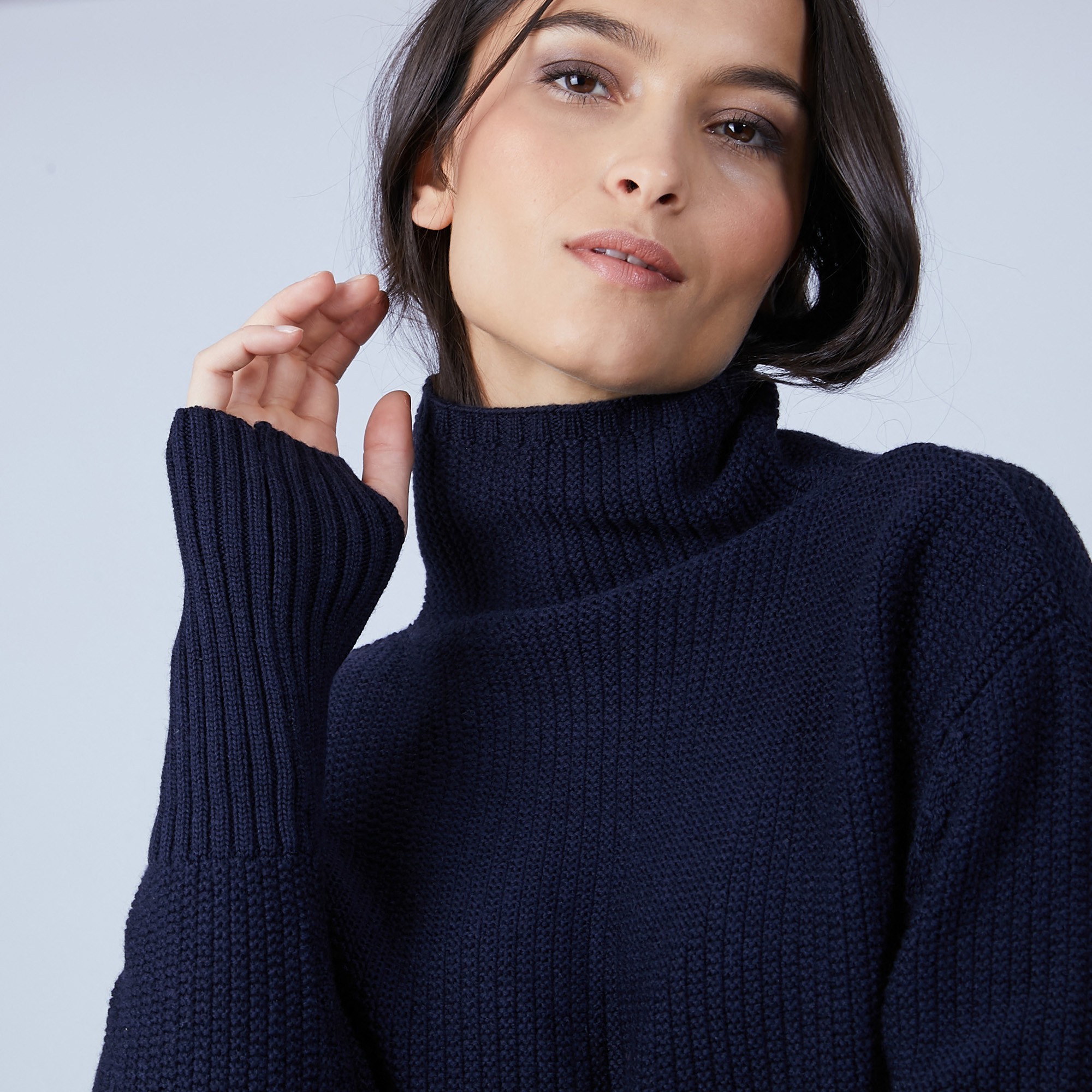Pull manches extra longues Solange 6640 marine - 05 bleu marine
