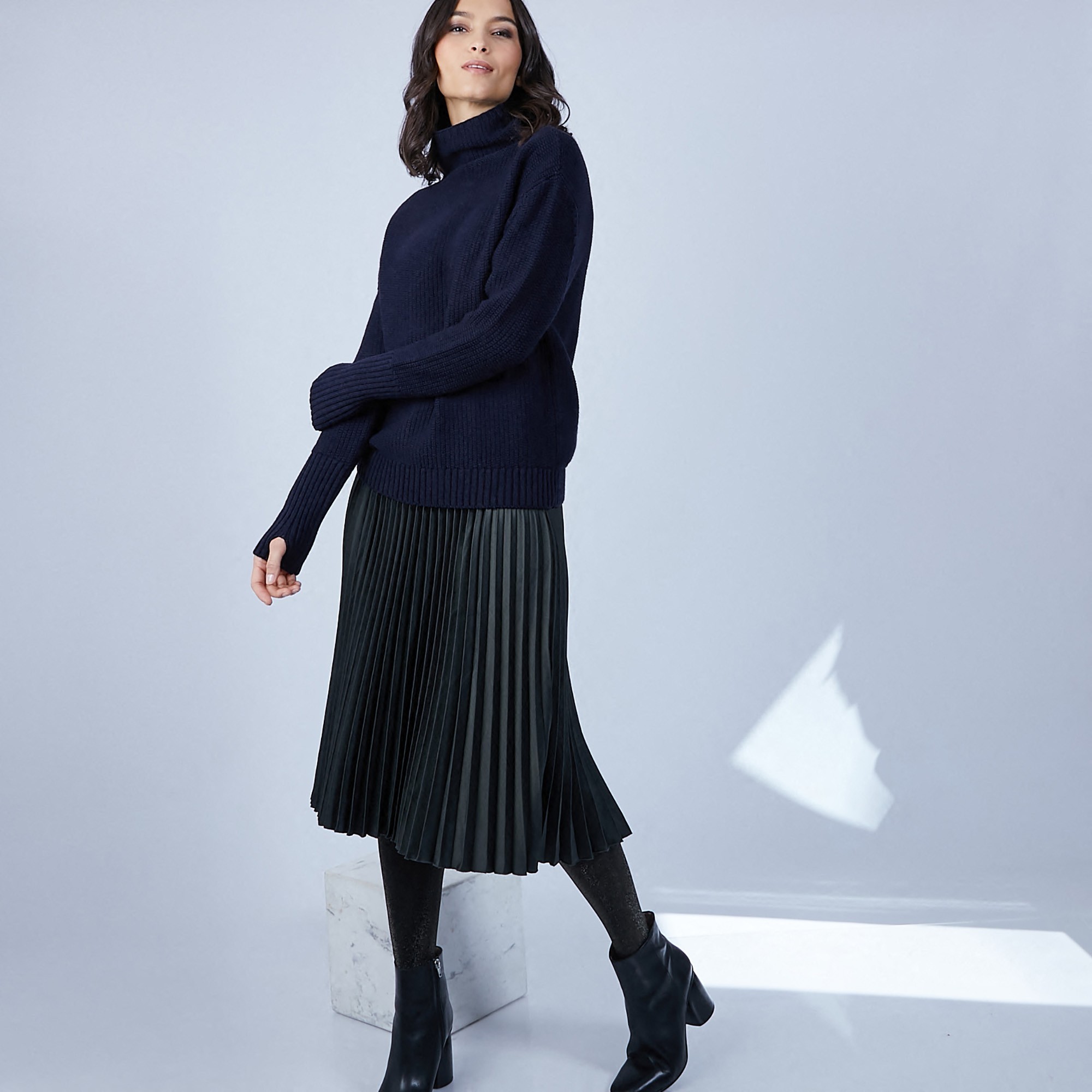 Pull manches extra longues Solange 6640 marine - 05 bleu marine
