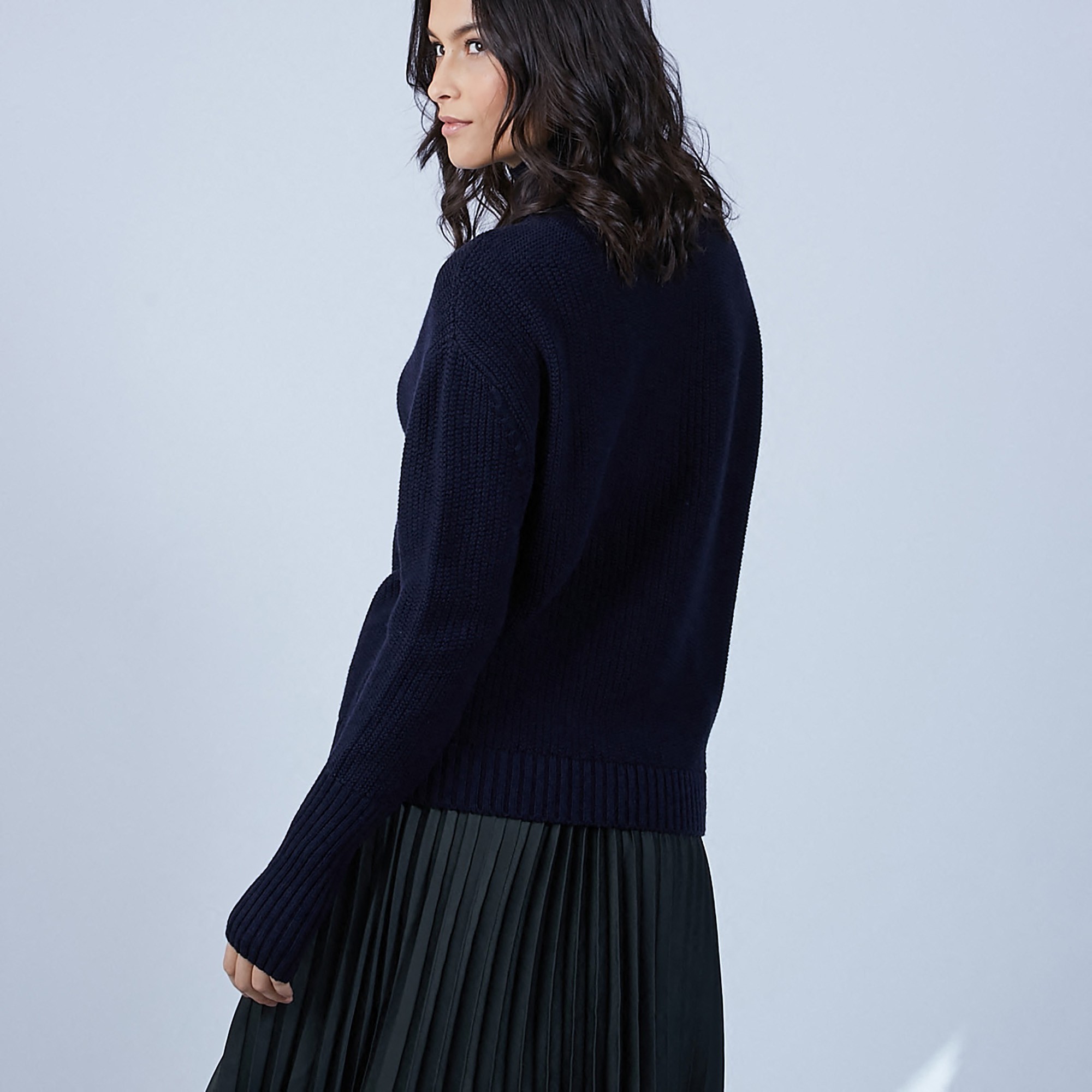 Pull manches extra longues Solange 6640 marine - 05 bleu marine