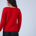 Pull col V pour femme Soizic 6681 rouge - 52 rouge