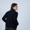 Gilet col montant en soie et laine velours - Bresil 6610 noir - 01 Noir