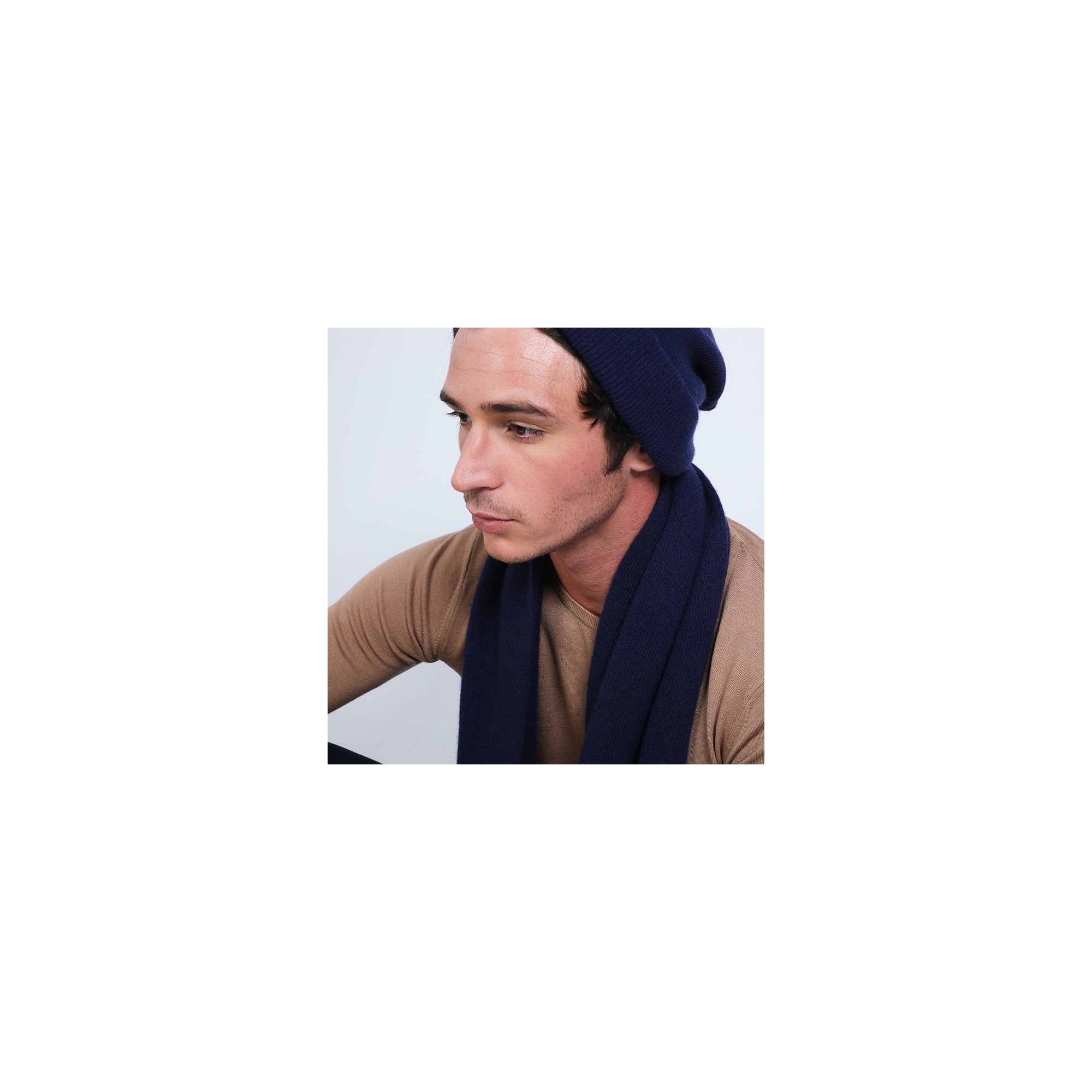 Bonnet en cachemire - Oly 6646 indigo - 75 Bleu nuit