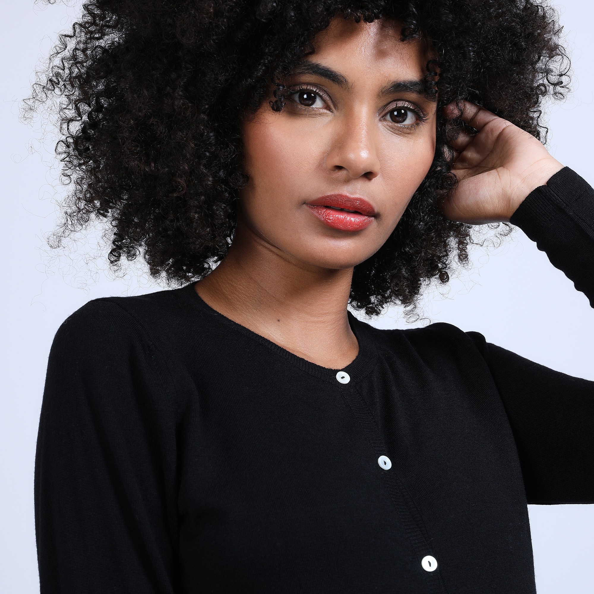 Gilet en laine mérinos - Belita 6610 noir - 01 Noir