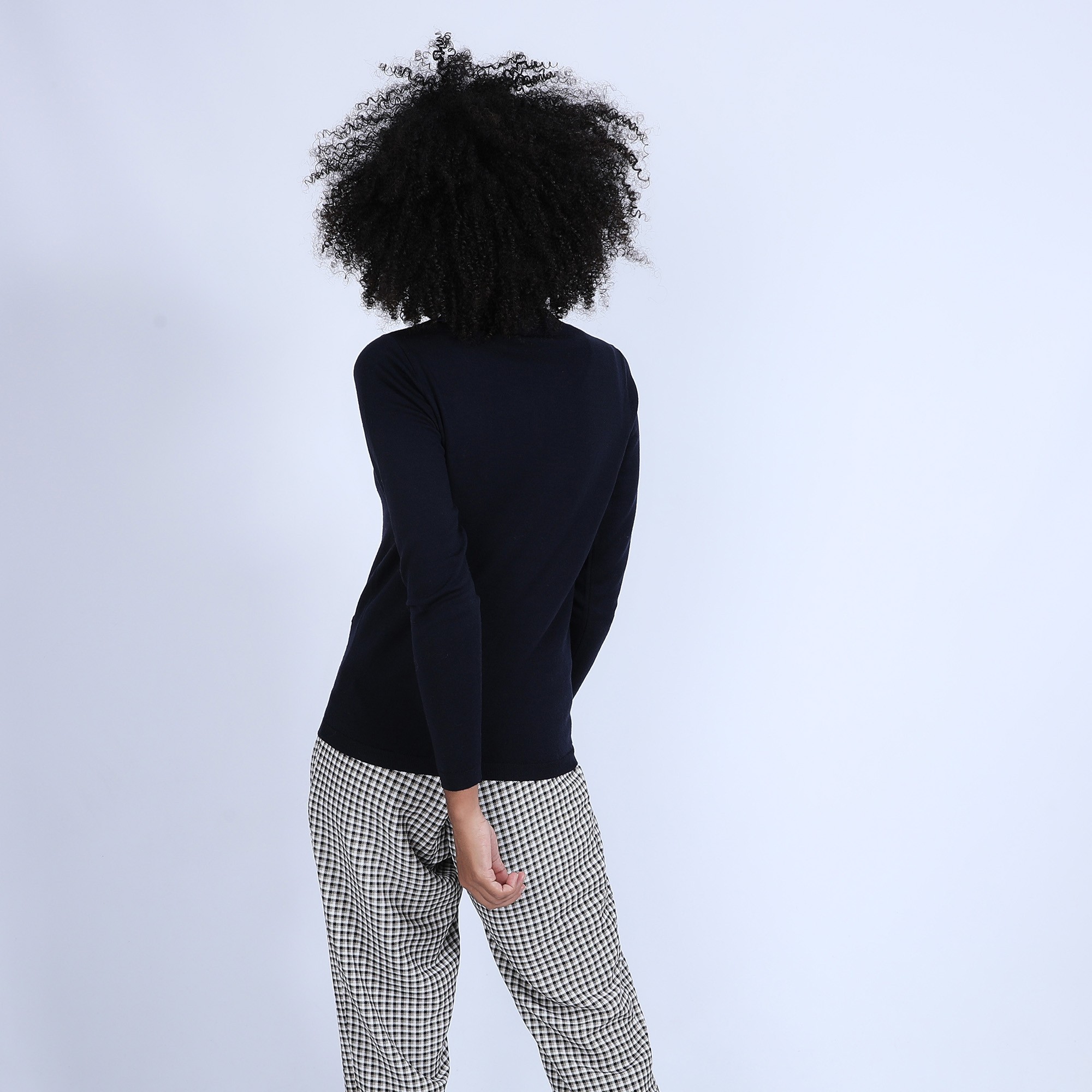 Gilet en laine mérinos - Belita 6640 marine - 05 Bleu marine