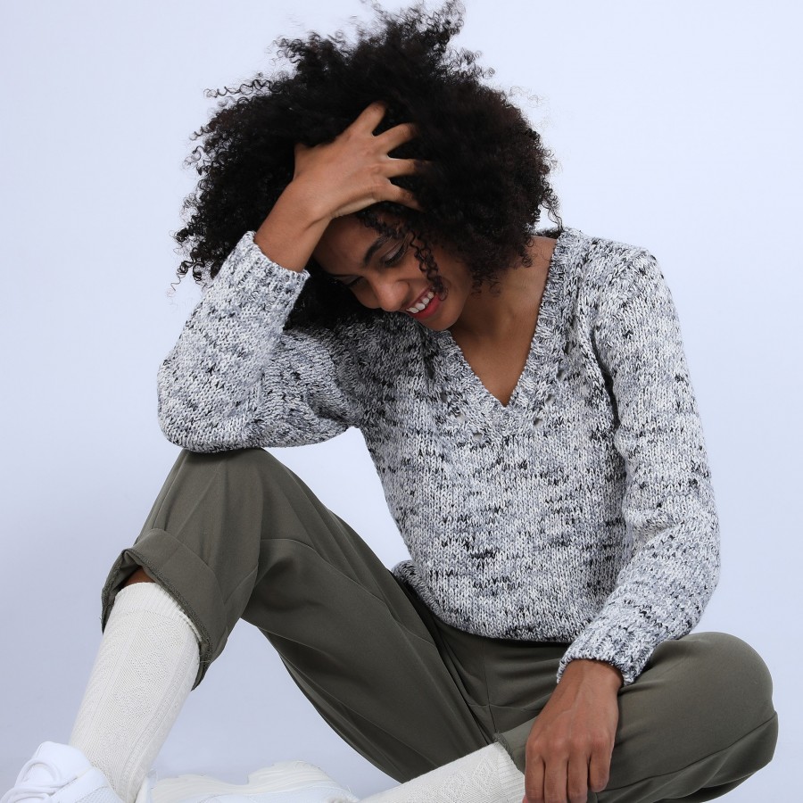 Marled V-neck jumper - Promesse