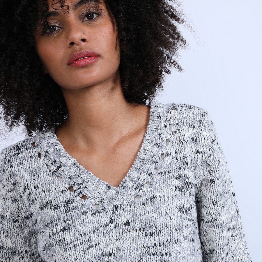 Marled V-neck jumper - Promesse