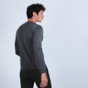 Pull col V en laine mérinos - Badyss 6611 gris anthracite - 10 gris foncé