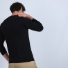 Pull col V en laine mérinos - Badyss 6610 noir - 01 noir