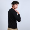 Pull col rond en laine mérinos - Bardem 6610 noir  - 01 Noir