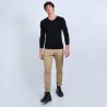 Pull col rond en laine mérinos - Bardem 6610 noir  - 01 Noir