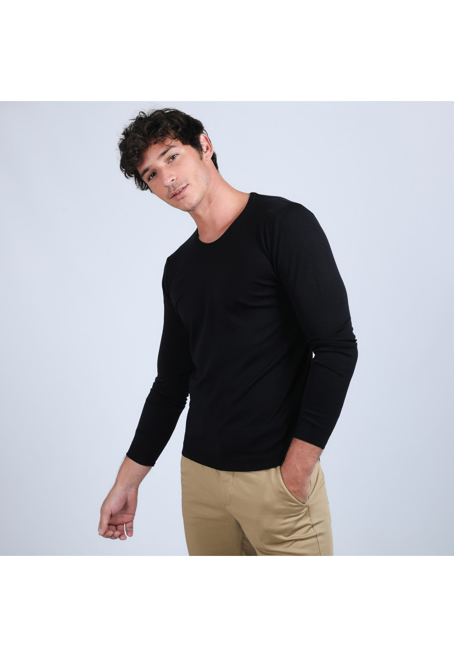 V-neck jumper in merino wool - Eddie