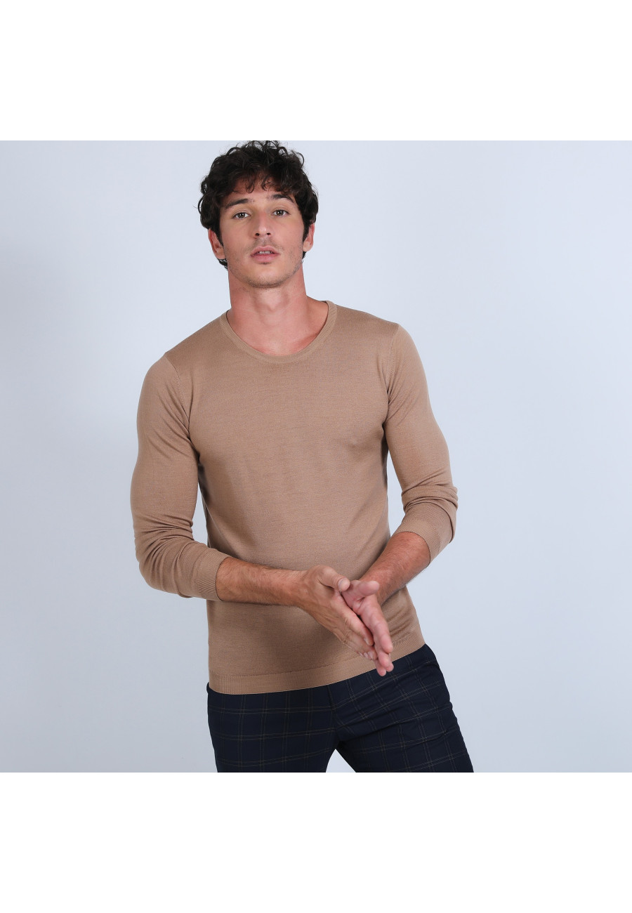 Suéter de lã merino com gola redonda - Eddie