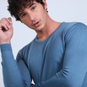Pull col rond en laine mérinos - Bardem 6641 crique - 06 bleu moyen