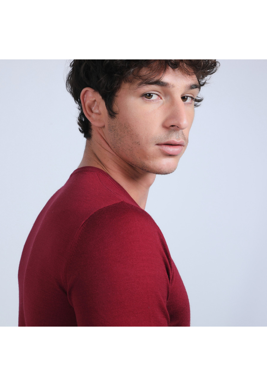 V-neck jumper in merino wool - Eddie