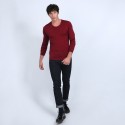 Pull col rond en laine mérinos - Bardem 6681 rouge - 51 bordeaux