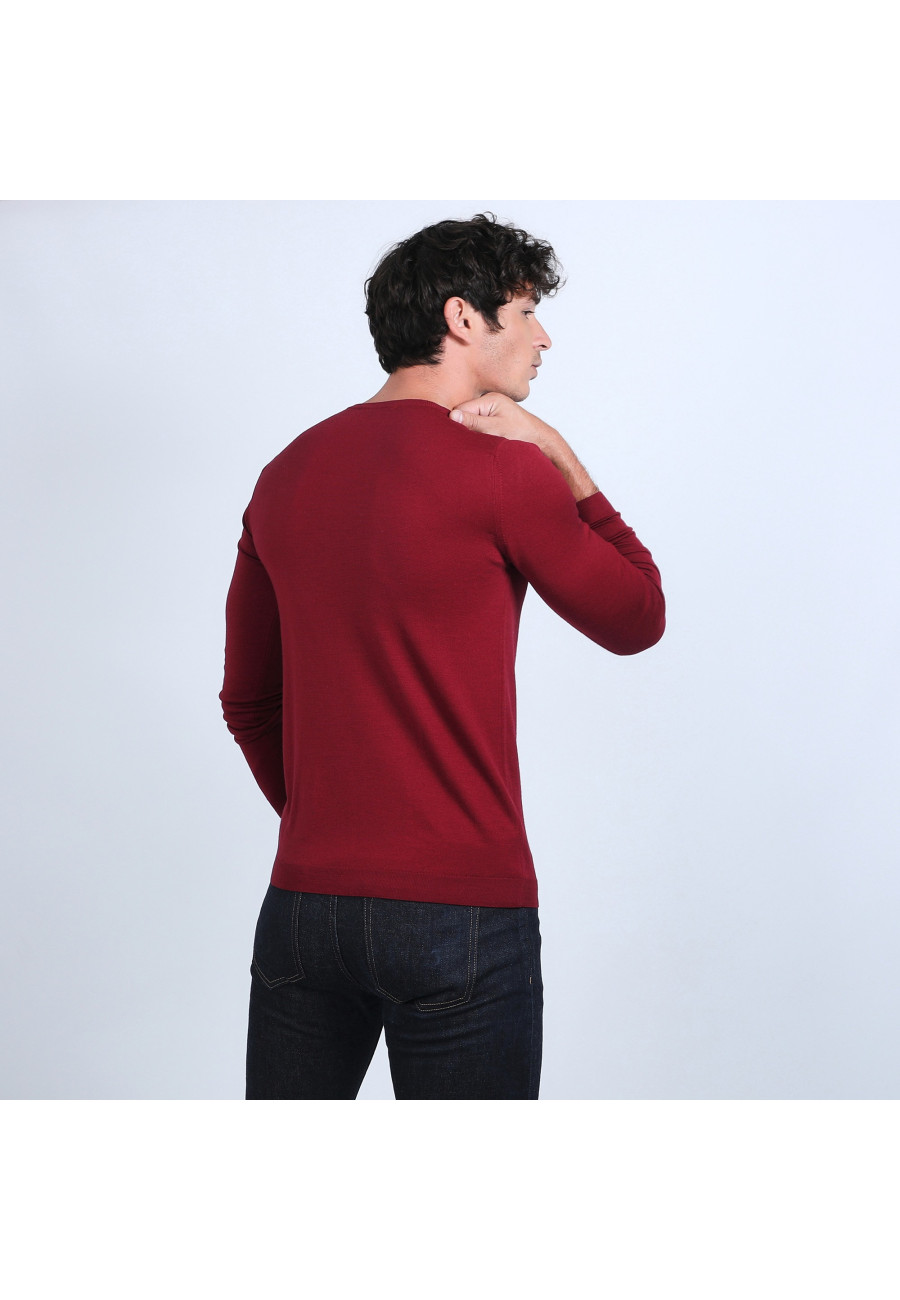 V-neck jumper in merino wool - Eddie