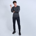 Pull col rond en laine mérinos - Bardem 6611 gris anthracite - 10 gris foncé