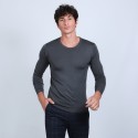 Pull col rond en laine mérinos - Bardem 6611 gris anthracite - 10 gris foncé